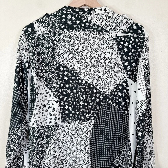 Calvin Klein Womens Size Xlarge Patchwork Print  Over Button Relaxed Shirt - Picture 11 of 13